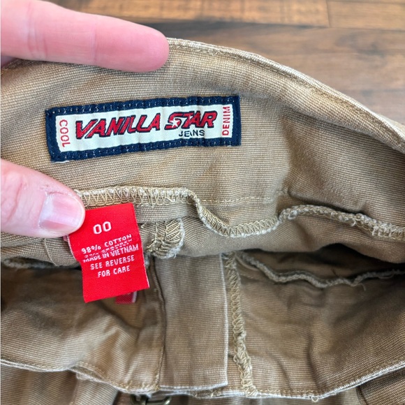 Vanilla Star Low Rise Khaki Pants Size 00 Y2K Cinched Cuffs Buckle - Picture 4 of 8